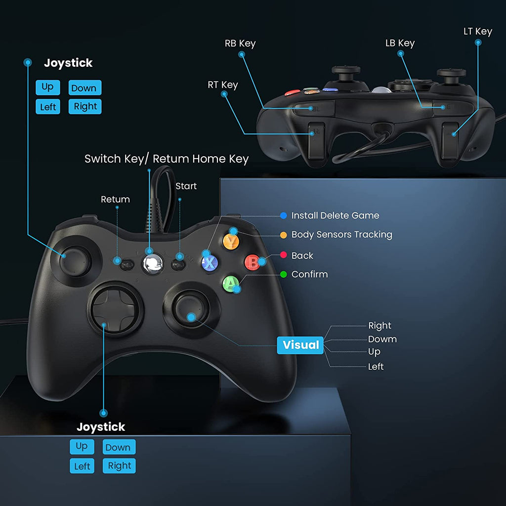 Xbox 360 Wired Controller Compatible with Xbox 360 & PC