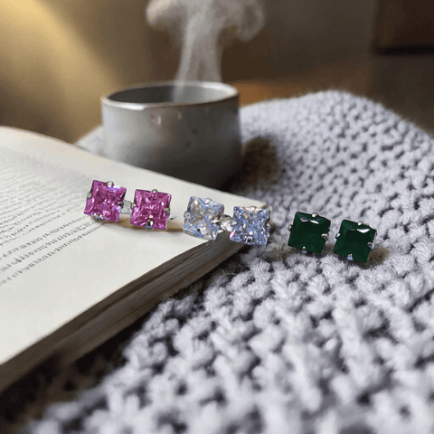 Silver Tops with zircon stones