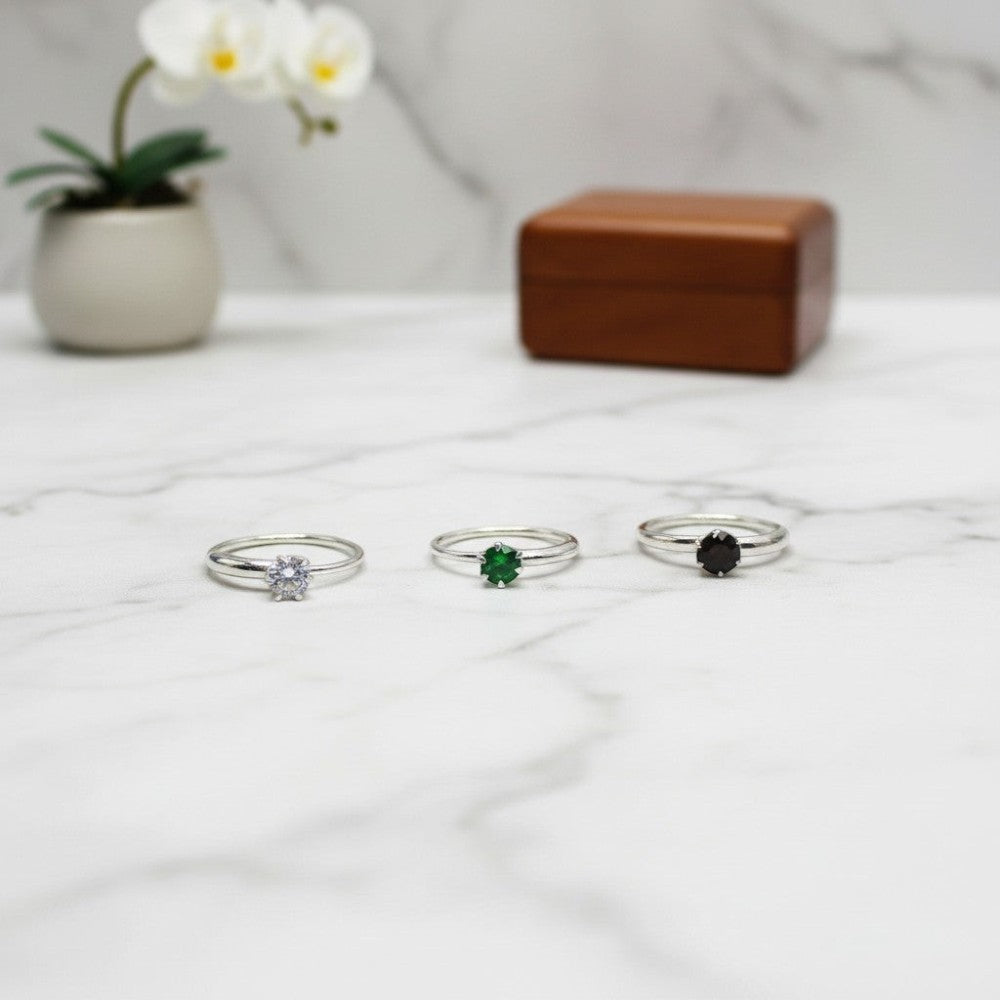 Pure Silver Zircon Nose Ring — 10mm Hoop | Authentic Silver