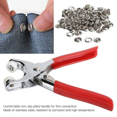 High-Quality Metal Tich Button Tool Kit with 100 Abaya Ring Buttons