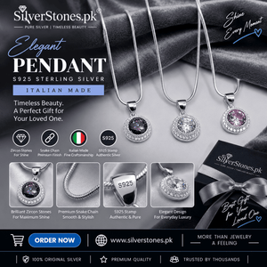 Italian Silver Chain with Pendant – 925 Sterling Silver
