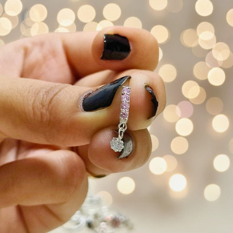 Silver Zircon Nose Ring (10mm)