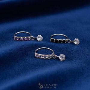 Silver Zircon Nose Ring (10mm)