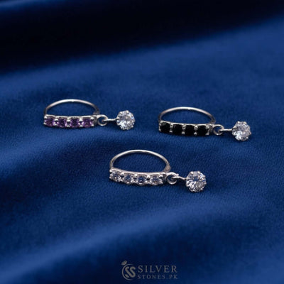 Silver Zircon Nose Ring (10mm)