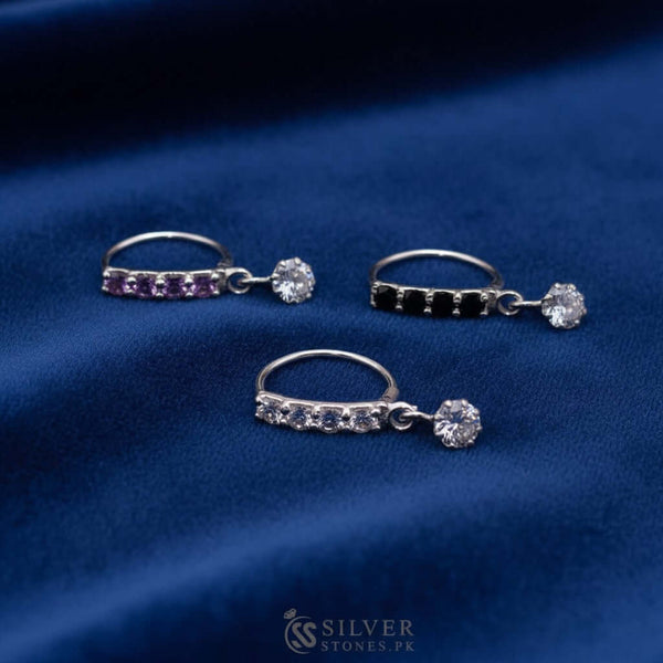 Silver Zircon Nose Ring (10mm)