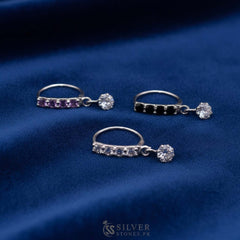 Silver Zircon Nose Ring (10mm)