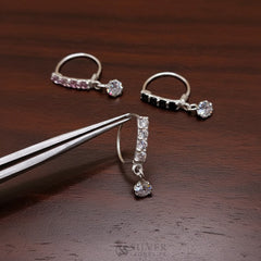 Silver Zircon Nose Ring (10mm)